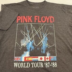 Pink Floyd T-Shirt World Tour 87-88 Laser Graphic 2021 Reprint Heather Gray L